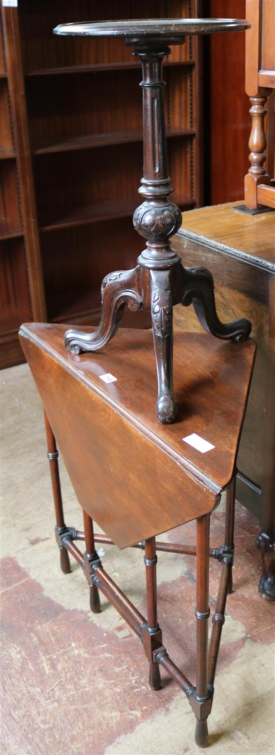 Mahogany wine table & mahogany corner table